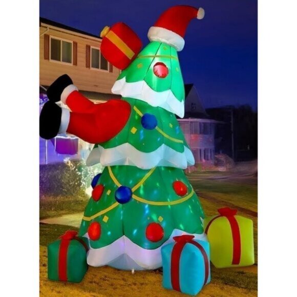 🆕7FT Inflatable Christmas Tree with Built-in LEDs Lights Outdoor Decorations - Picture 1 of 11